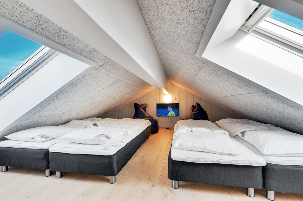 Einige der 16 Schlafgelegenheiten befinden sich im Luxusferienhaus Nr. 621 auf dem ausgebauten Dachboden