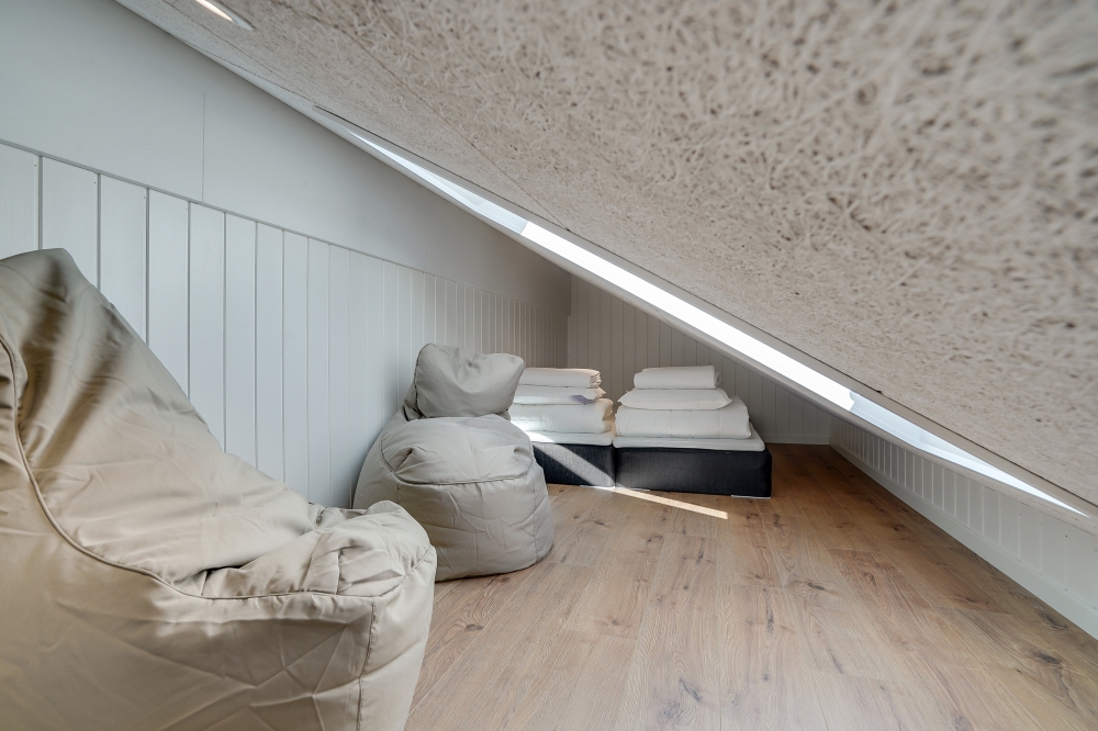 Einige der 18 Schlafgelegenheiten befinden sich im Luxusferienhaus Nr. 622 auf dem ausgebauten Dachboden