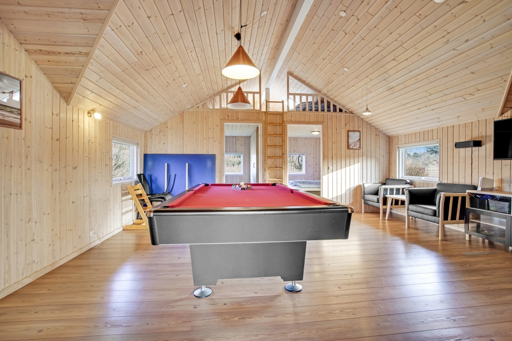 Das Luxusferienhaus 236 für 14 Personen hat einen großen Aktivitätsraum mit u. a. Billard und Darts
