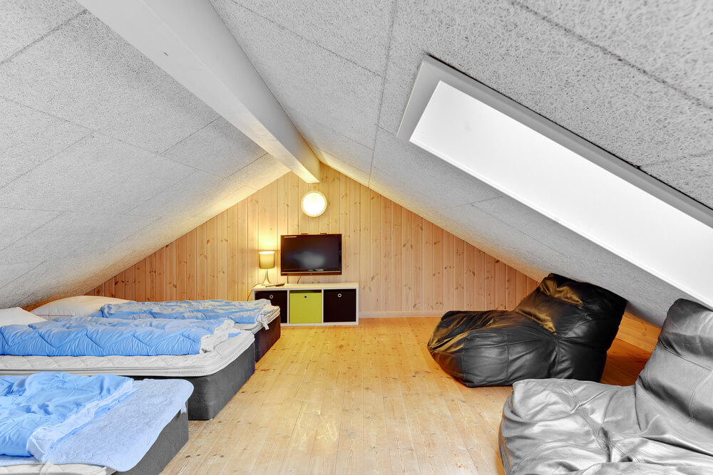 Einige der 18 Schlafgelegenheiten befinden sich im Luxusferienhaus Nr. 280 auf dem ausgebauten Dachboden