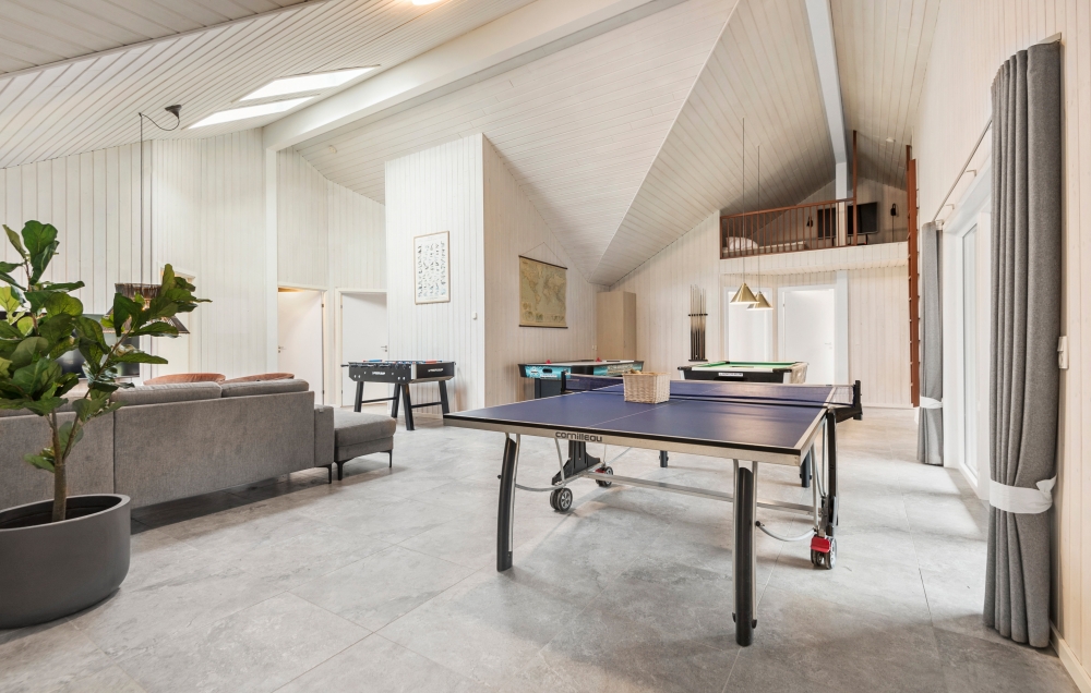 Das Luxusferienhaus 167 für 24 Personen hat einen großen Aktivitätsraum mit u. a. Billard und Darts