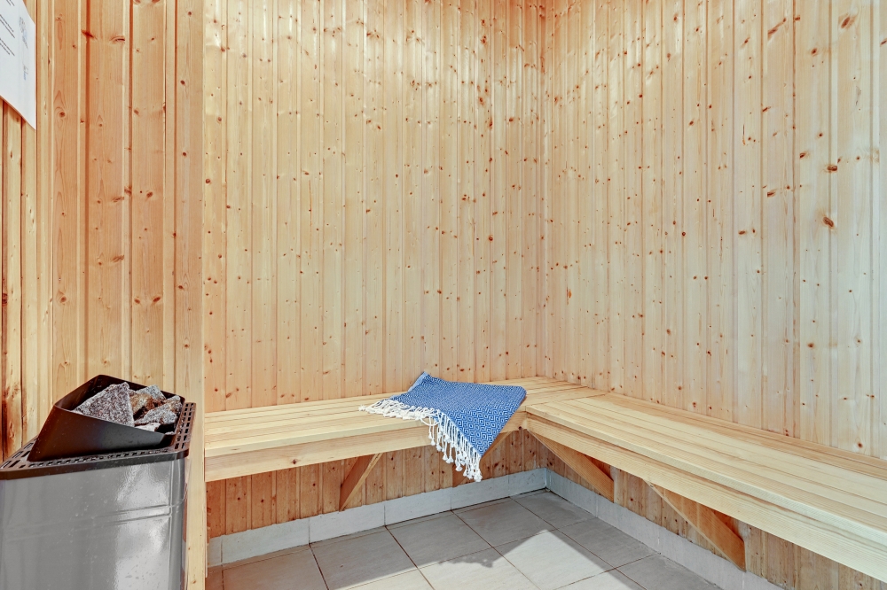 Genießen Sie die heiße Sauna im Luxusferienhaus Nr. 247 für 20 Personen