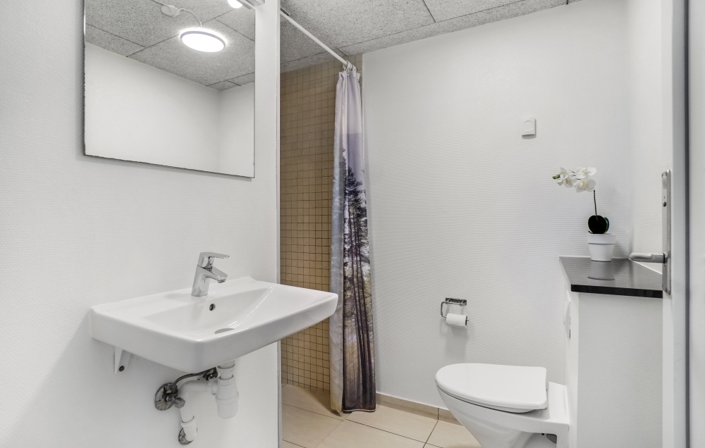Im Luxusferienhaus Nr. 276 für 18 Personen gibt es ein Bad mit Dusche.