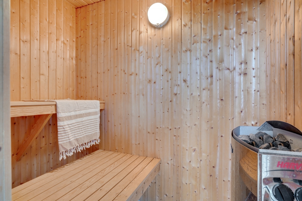 Genießen Sie die heiße Sauna im Luxusferienhaus Nr. 273 für 18 Personen
